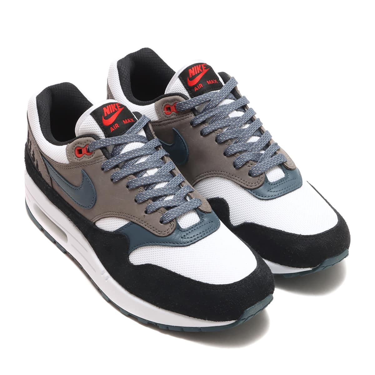 NIKE NIKE AIR MAX 1 PRM WHITE/SLATE BLUE-BLACK-SOFT GREY 23SU-S