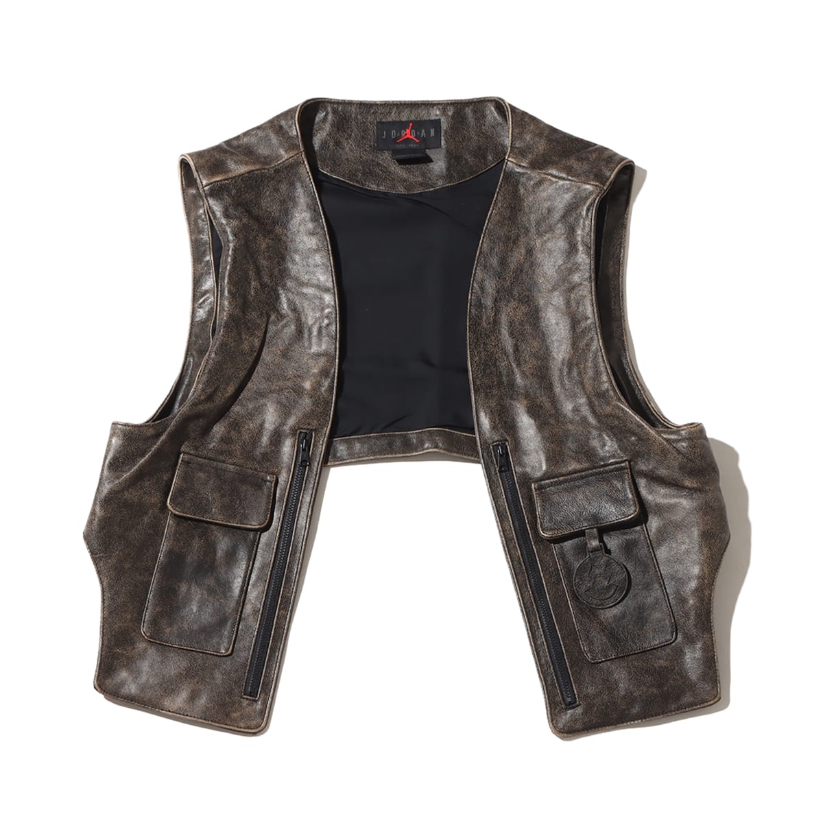 JORDAN BRAND M J JB LEATHER VEST BLACK 23FA-Sのメイン画像