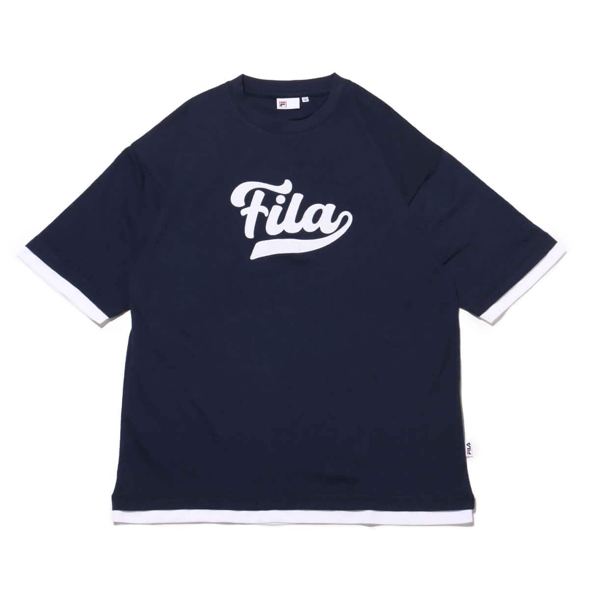 FILA フェイク レイヤード風 Tシャツ ネイビー 24SS-S