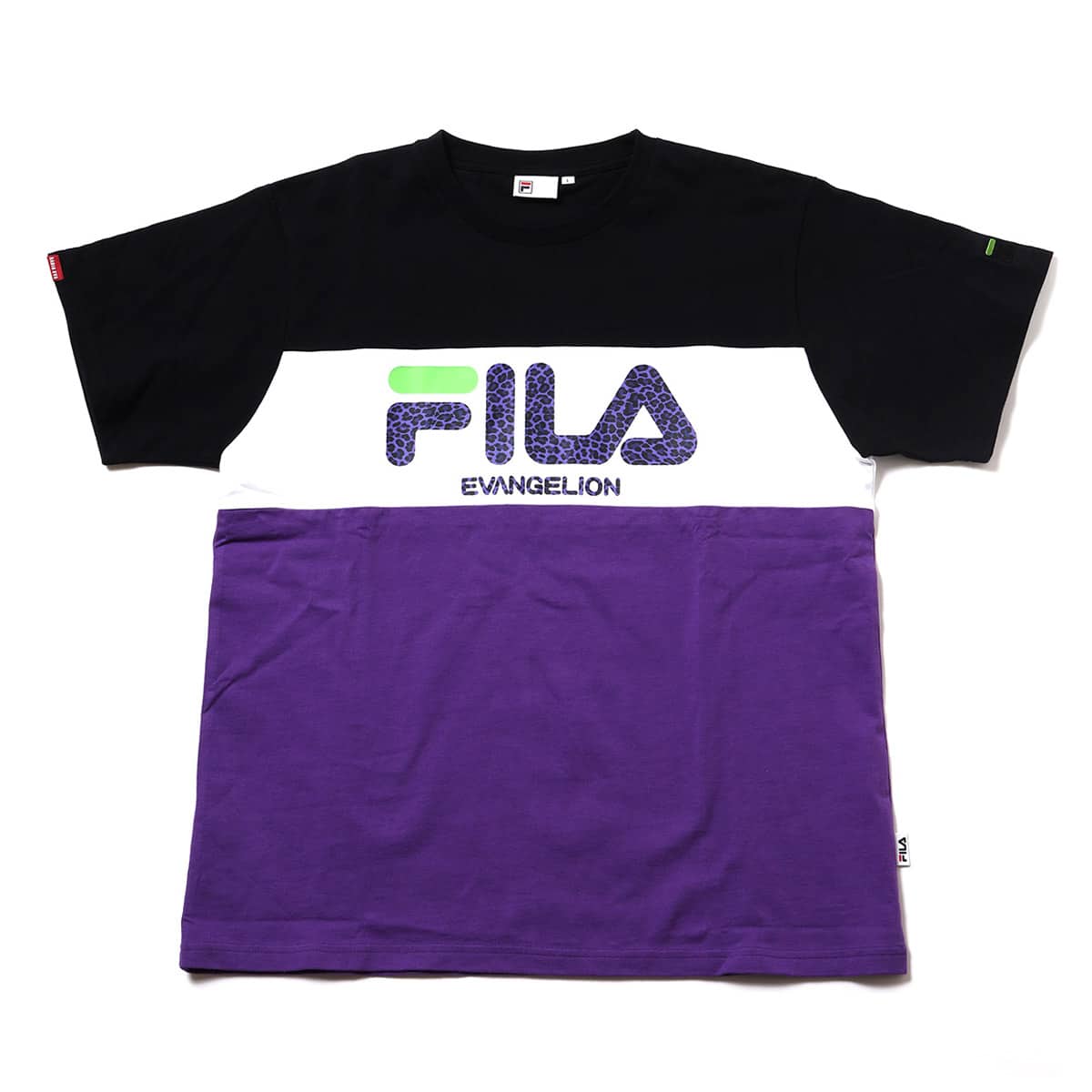 Fila X Evangelion 3panel Logo T Shirt Black Purple 21ss I