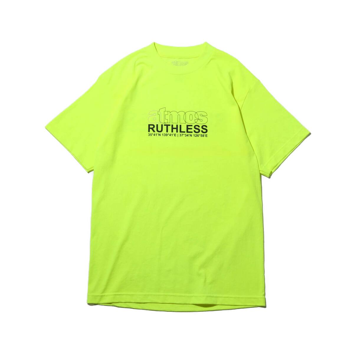 RUTHLESS × atmos pink BASIC T-SHIRT  SAFETY GREENのメイン画像