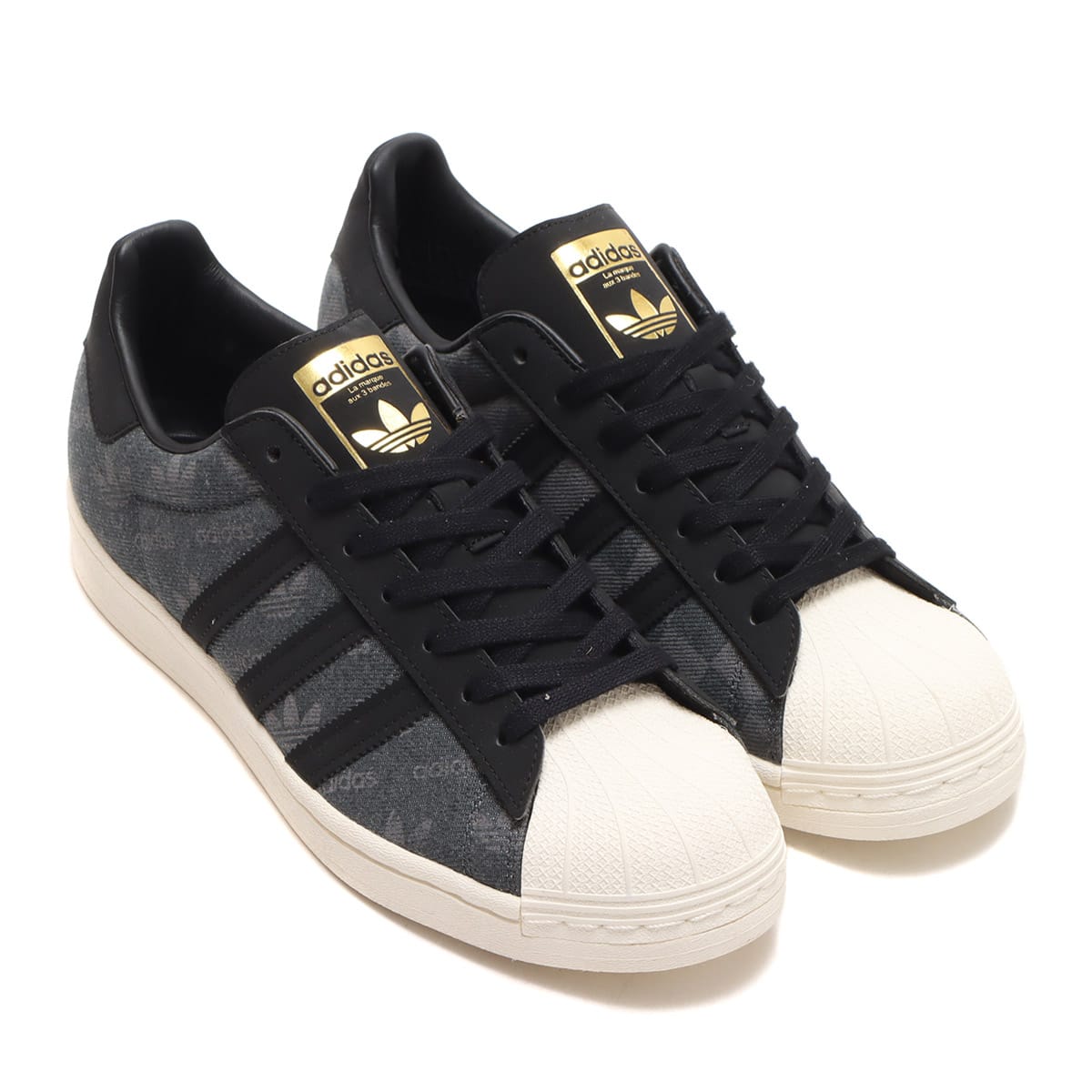 adidas SUPERSTAR DENIM atmos GRAY SIX/CORE BLACK/CREAM WHITE