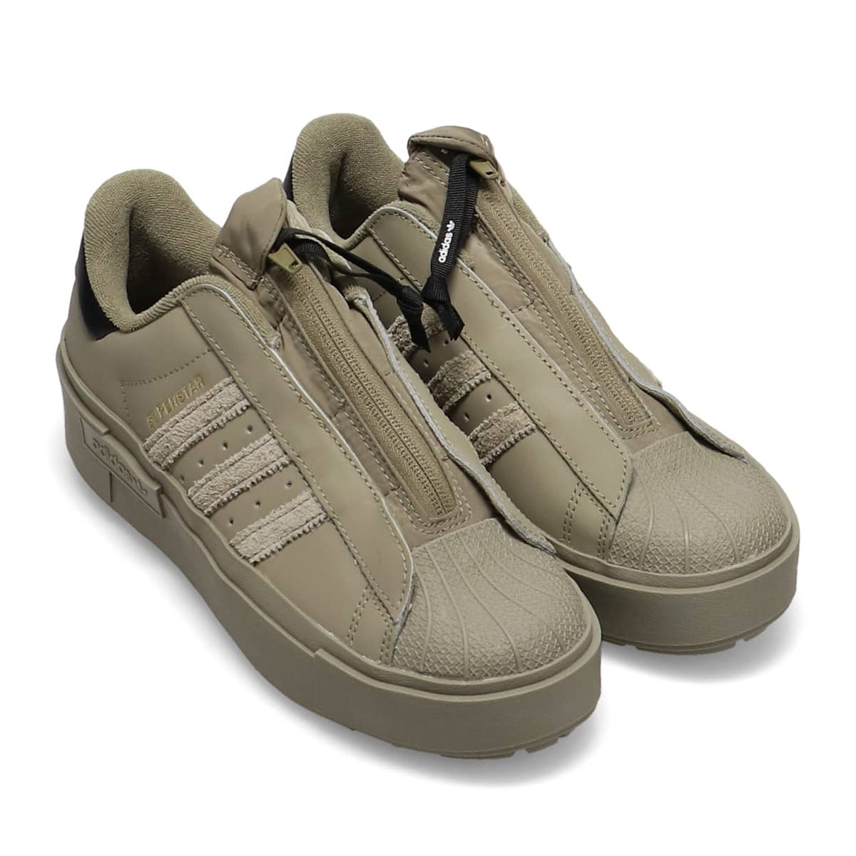 Adidas Originals Superstar Bonega Trainers In Dark Khaki Green