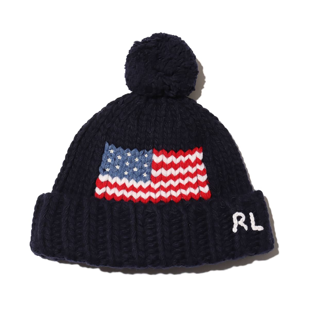 POLO RALPH LAUREN FLAG BEANIE RL NAVY のメイン画像