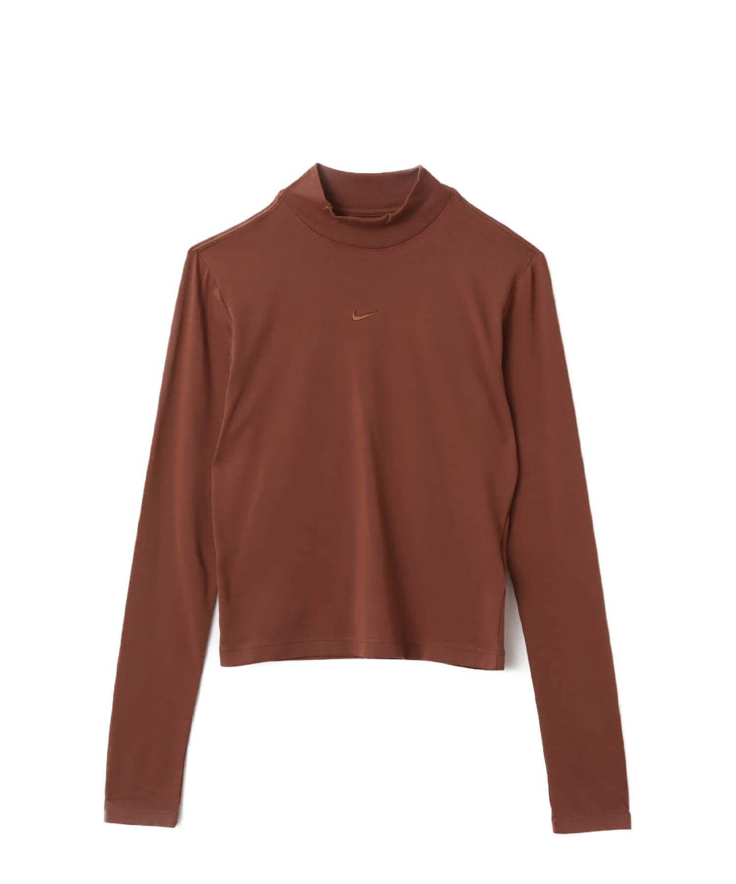 NIKE AS W NSW NK CHLL KNT MOCK TEE FAUNA BROWNのメイン画像