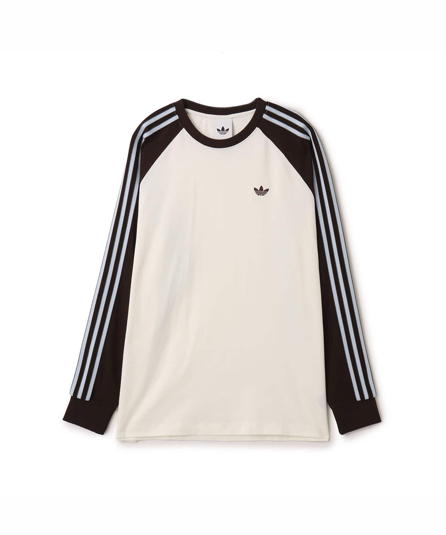 adidas BRITCORE LONG SLEEVE CALI T-SHIRT オフホワイト/オーロラコーヒーのメイン画像