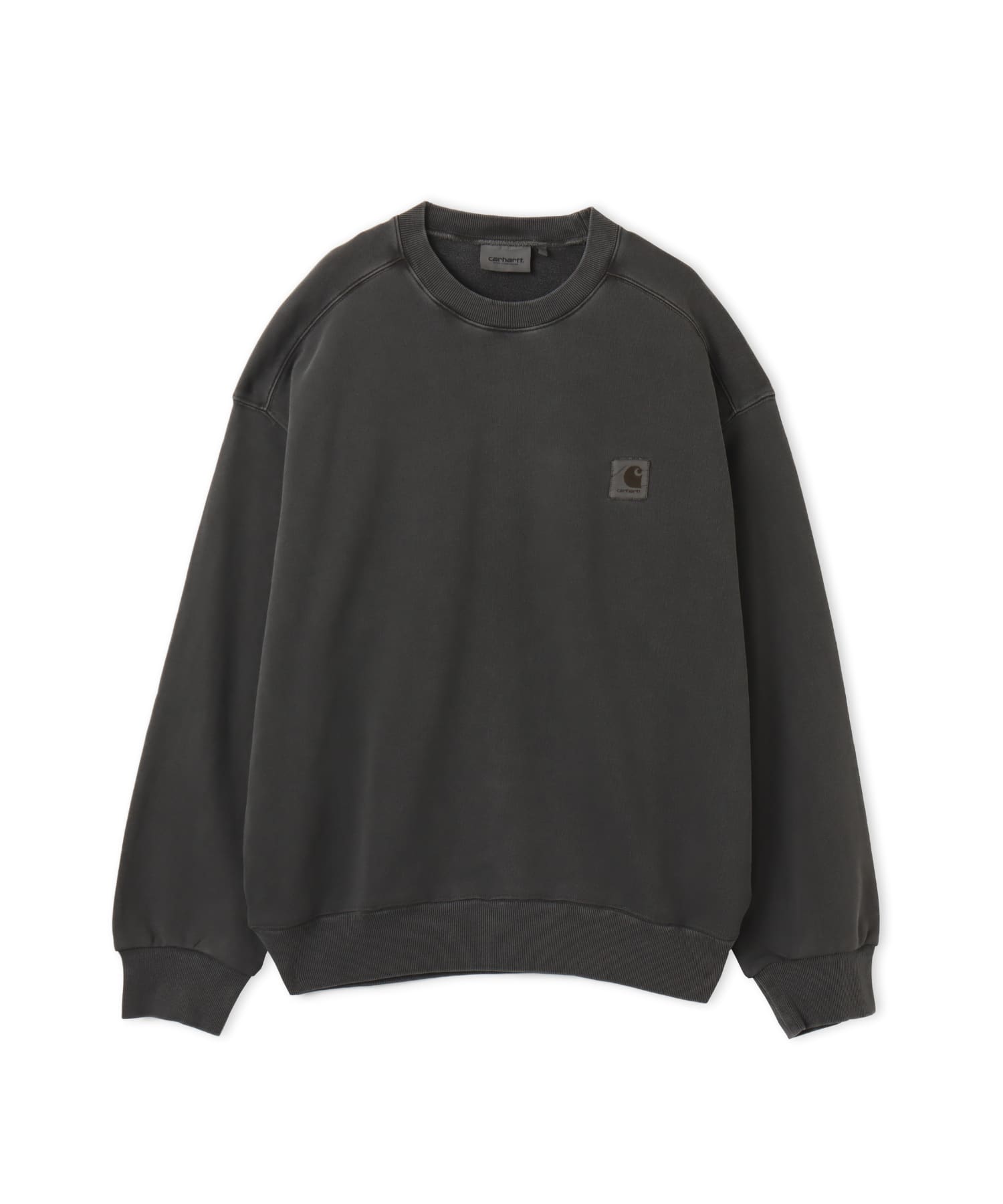 CARHARTT NELSON SWEAT Black garment dyedのメイン画像