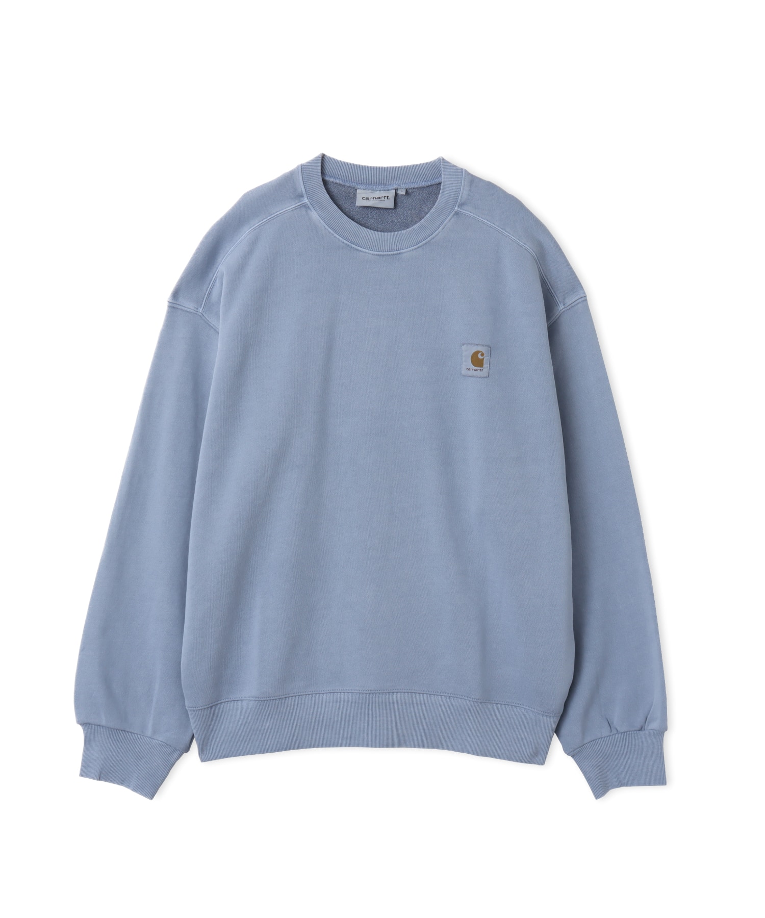 CARHARTT NELSON SWEAT Gentle Blue garment dyedのメイン画像