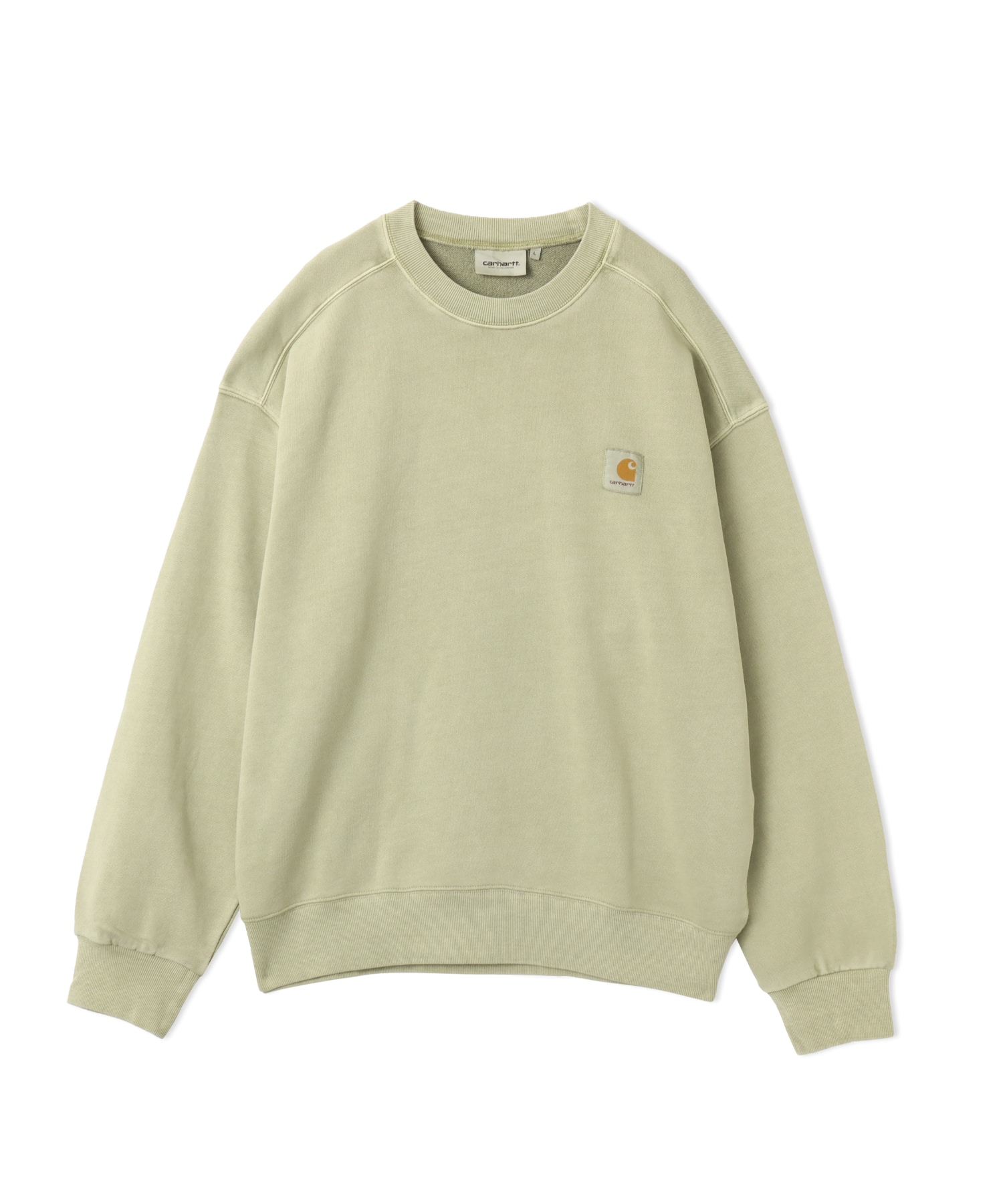 CARHARTT NELSON SWEAT Gentle Green garment dyedのメイン画像