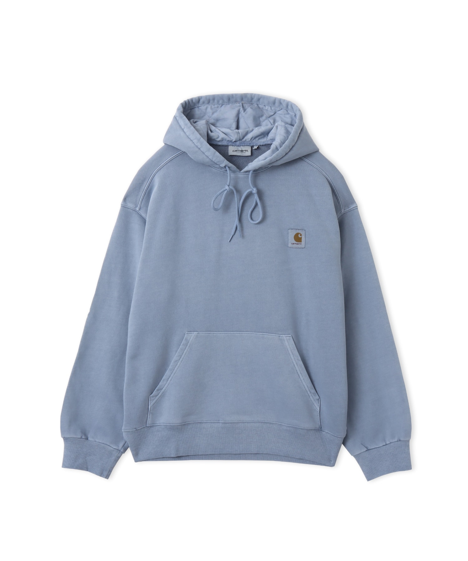 CARHARTT HOODED NELSON SWEAT Gentle Blue garment dyedのメイン画像