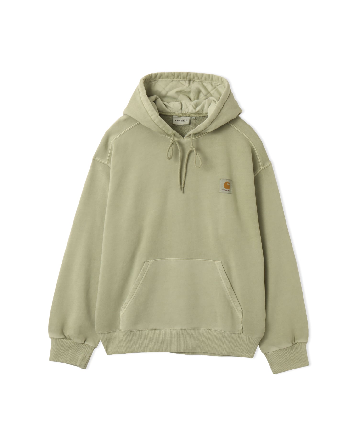 CARHARTT HOODED NELSON SWEAT Gentle Green garment dyedのメイン画像