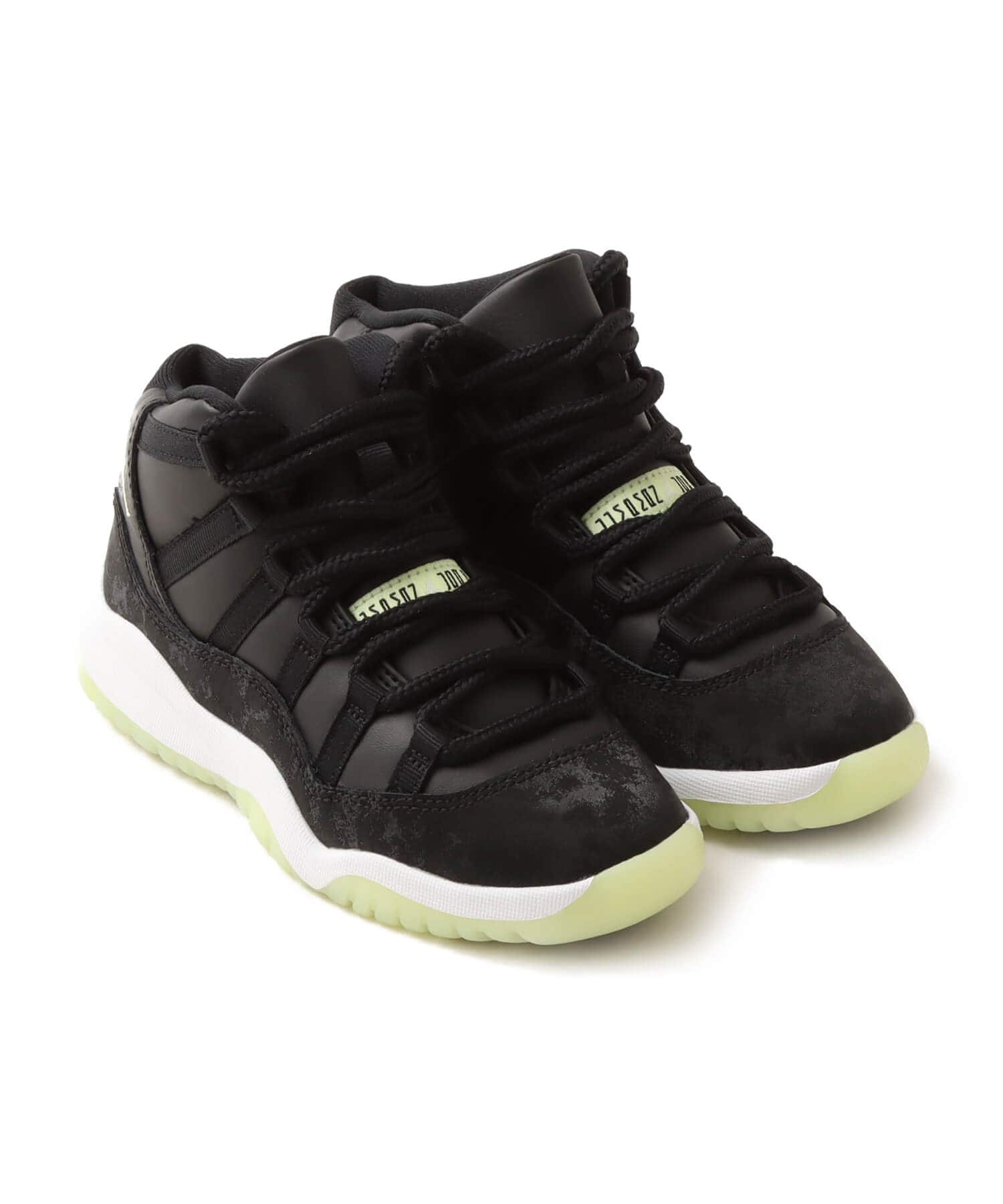 JORDAN BRAND JORDAN 11 RETRO (PS) BLACK/BARELY VOLT-DARK RAISIN-WHITEのメイン画像