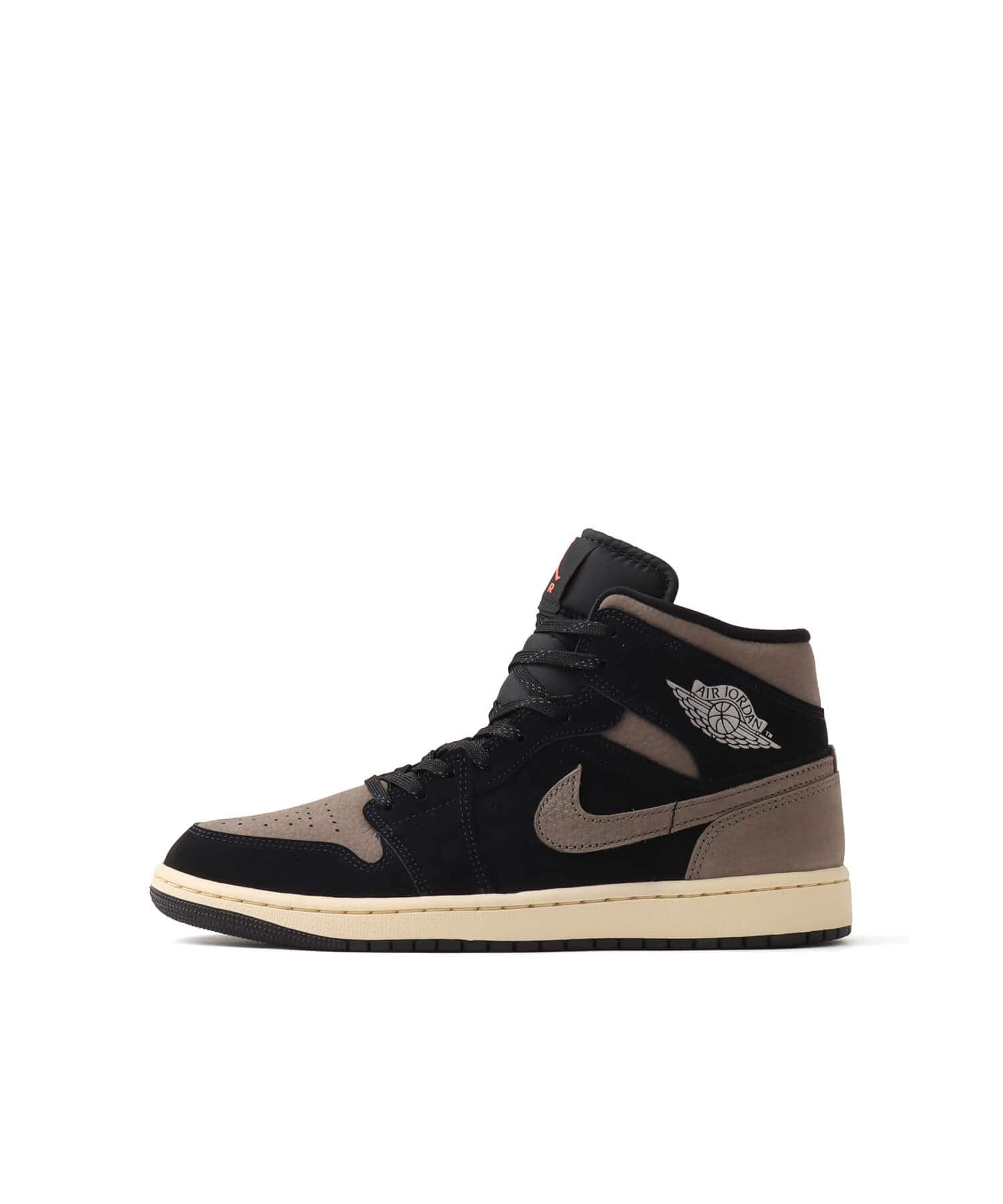 JORDAN BRAND AIR JORDAN 1 MID SE BLACK/OLIVE GREY-LT WILD MANGOのメイン画像