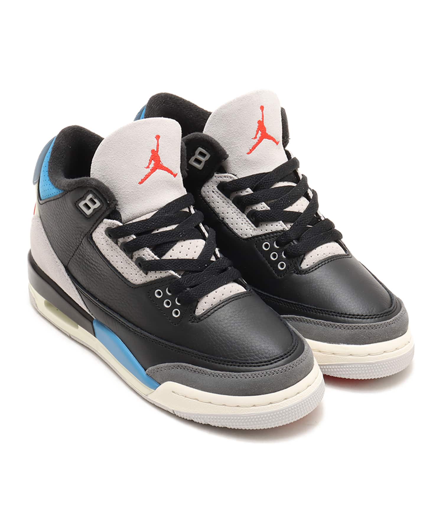 JORDAN BRAND AIR JORDAN 3 RETRO OG (GS) BLACK/CHILE RED-NEUTRAL GREYのメイン画像