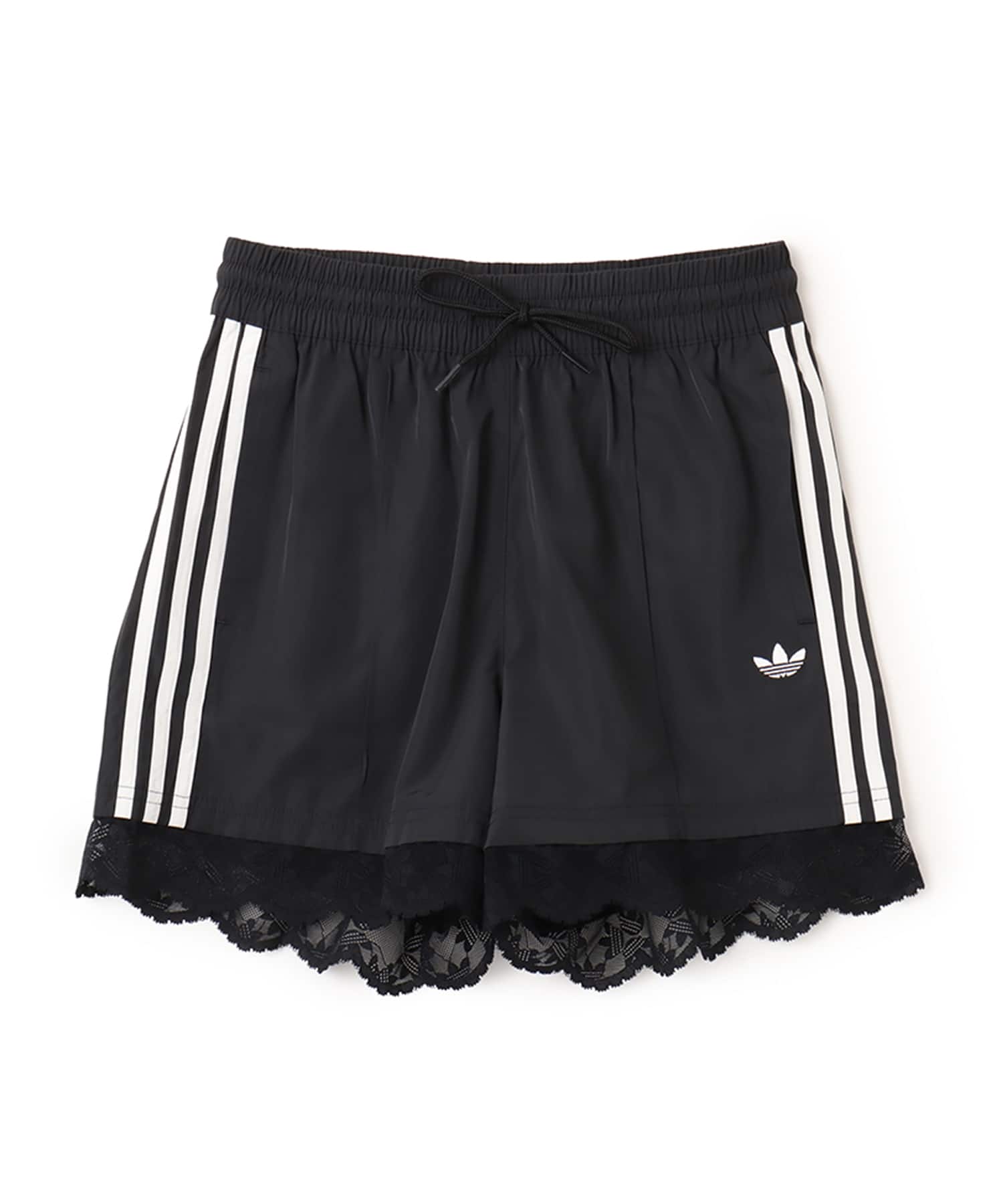 adidas LACE TRIM 3 STRIPE SHORT ブラックのメイン画像