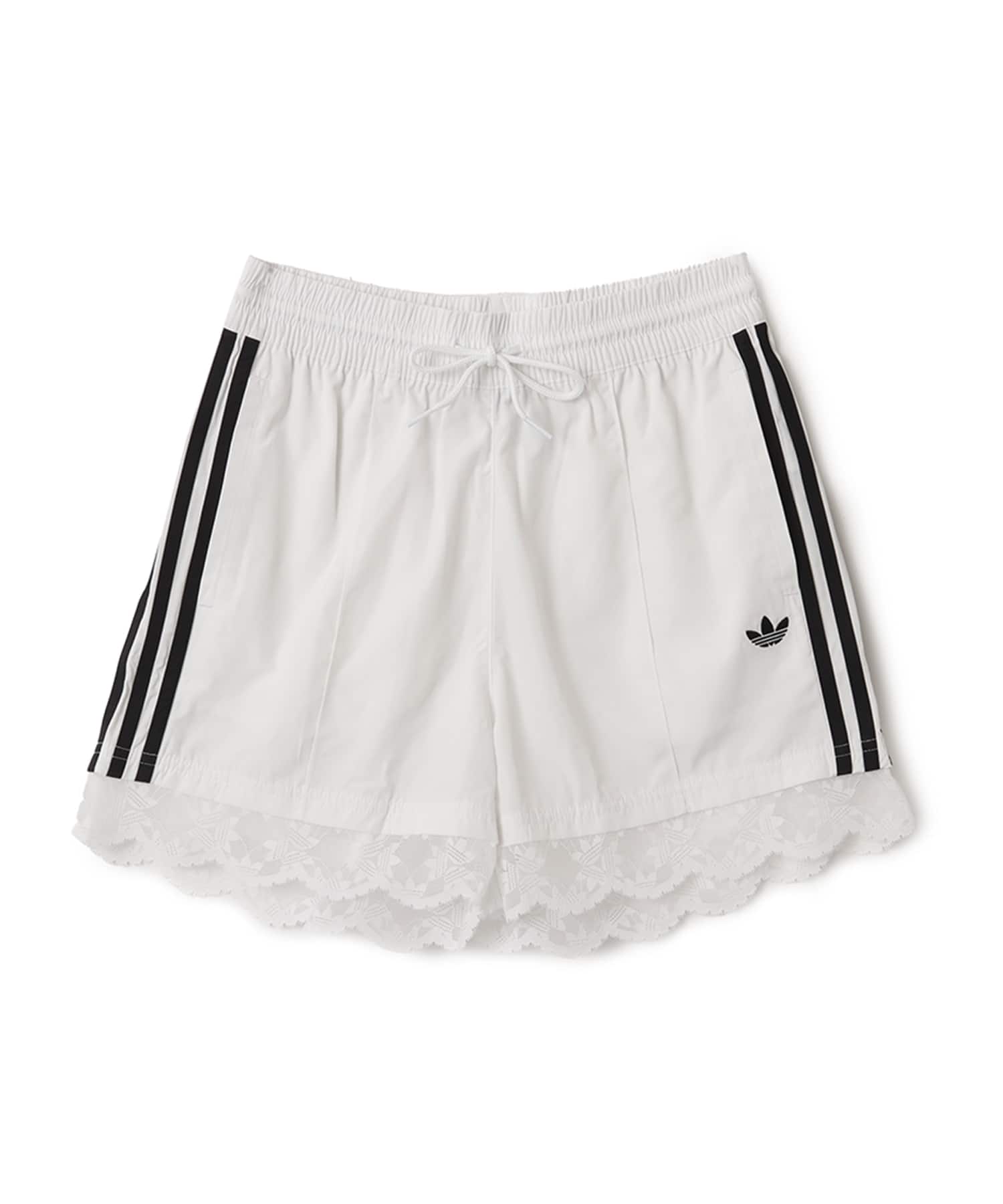 adidas LACE TRIM 3 STRIPE SHORT ホワイトのメイン画像