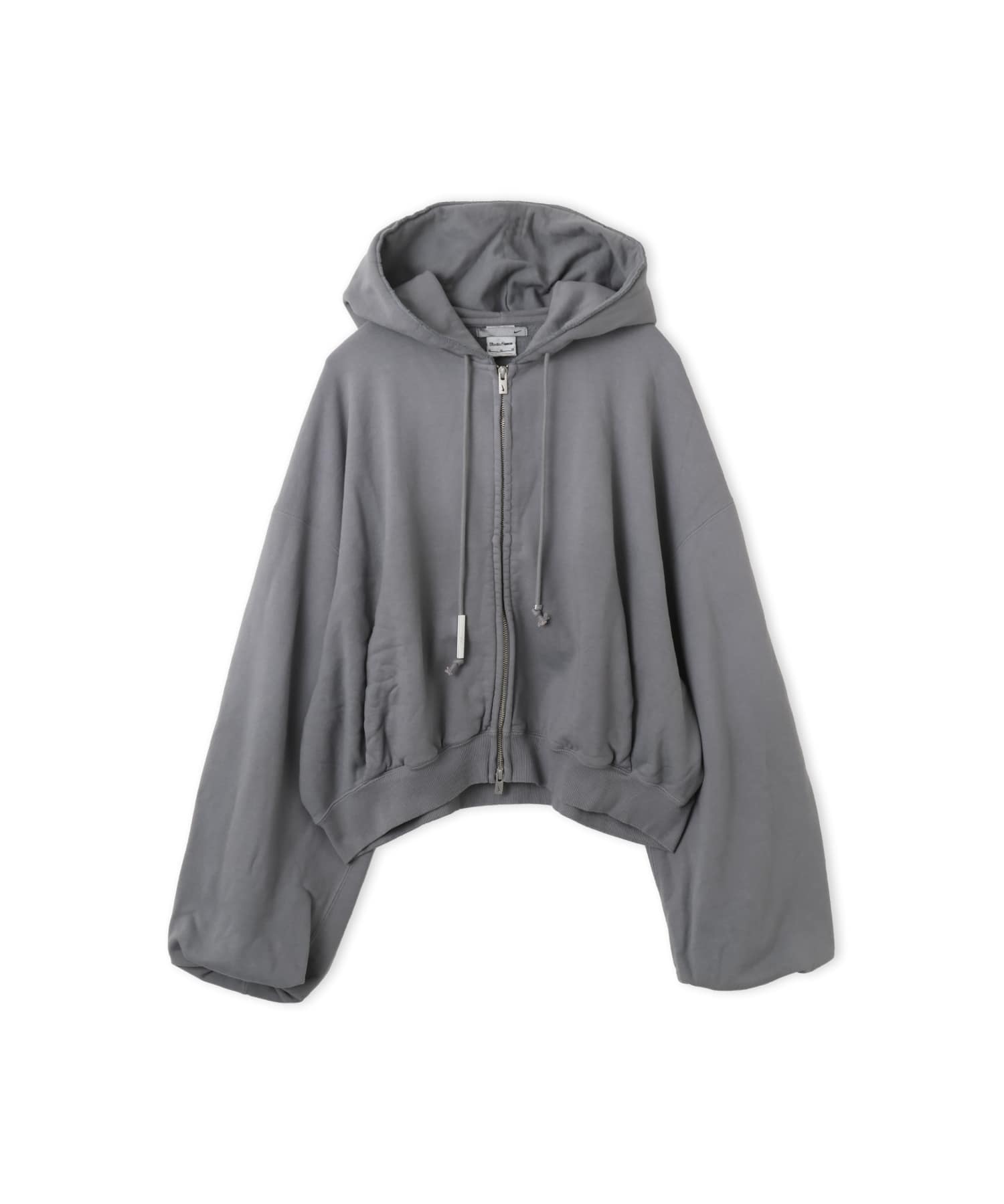 NIKE W NRG NK STUDIO FLEECE HOODIE GRAYのメイン画像