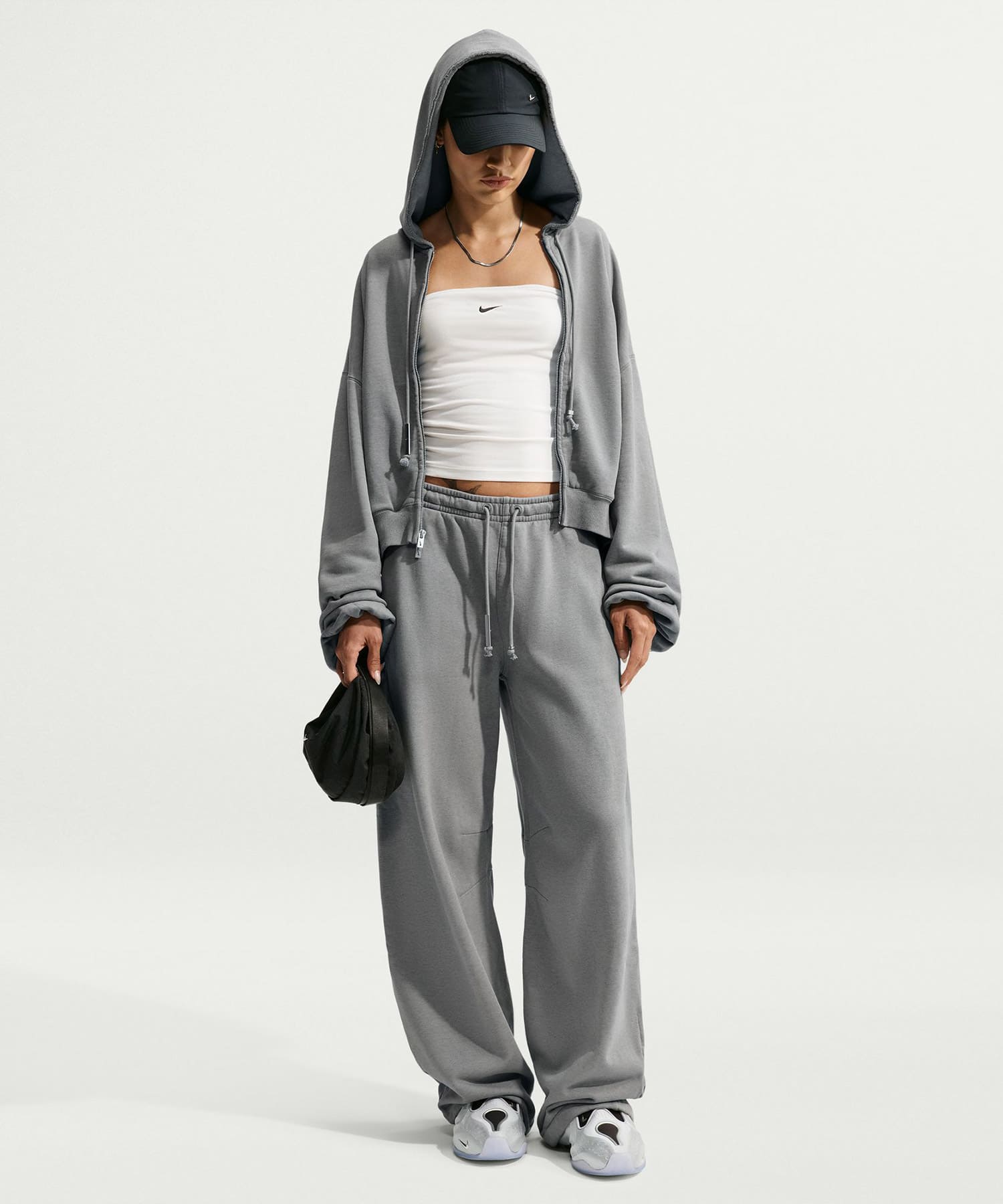 NIKE W NRG NK STUDIO FLEECE PANT COOL GREY HTRのメイン画像