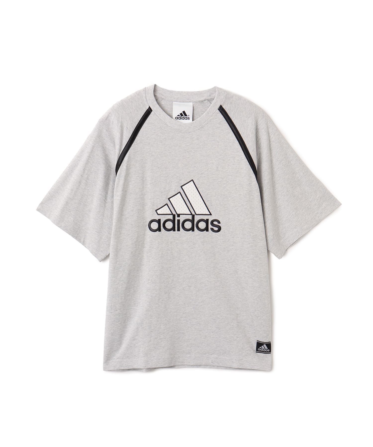 adidas BADGE TEE ライトグレーヘザーのメイン画像