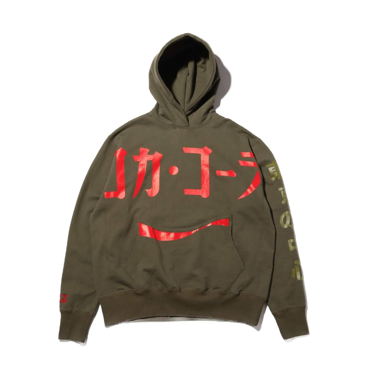 COCA-COLA KATAKANA LOGO HOODIE KHAKI 19HO-S