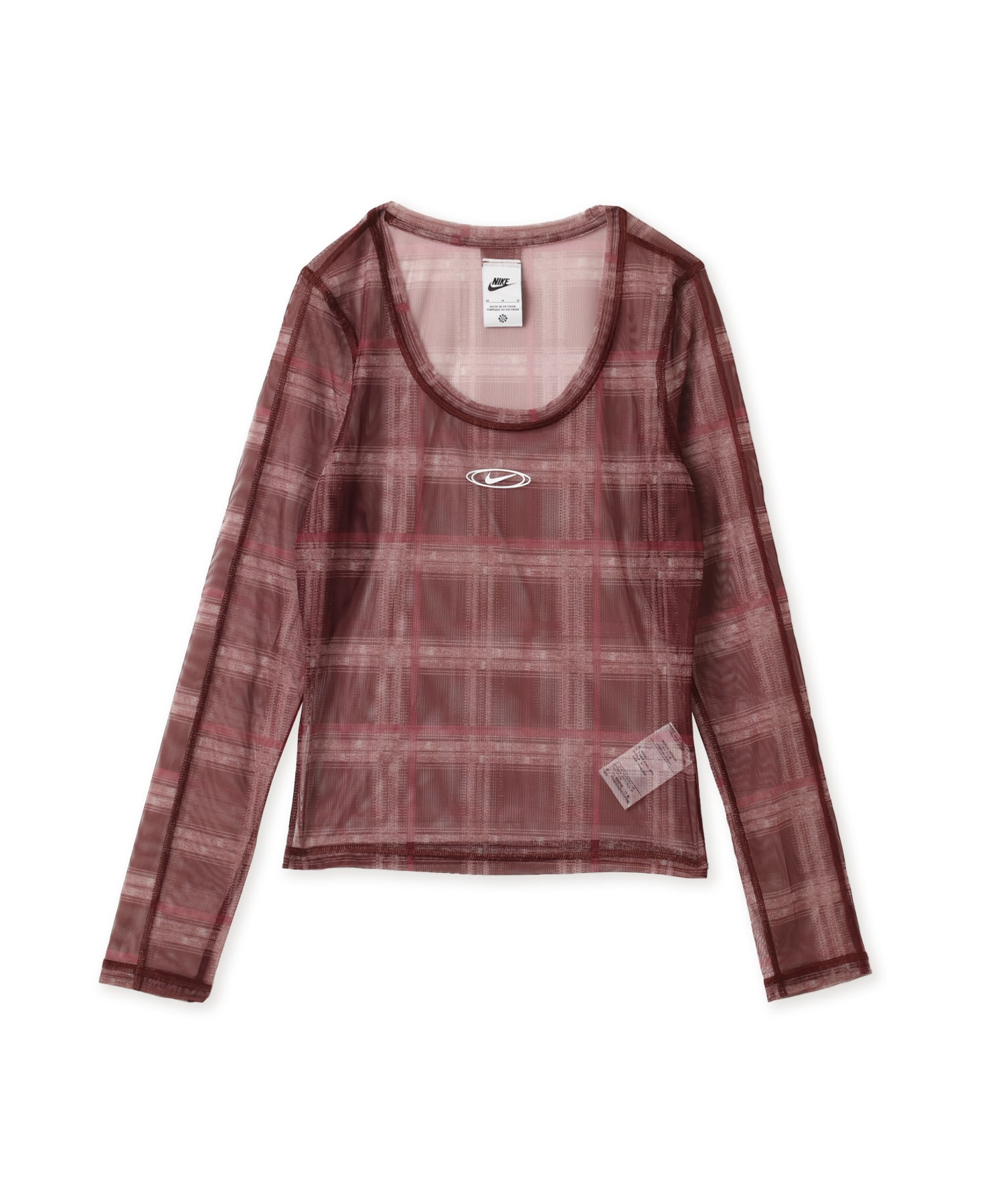 NIKE AS W NK LS BODY BLD MESH PRNT BROWNのメイン画像