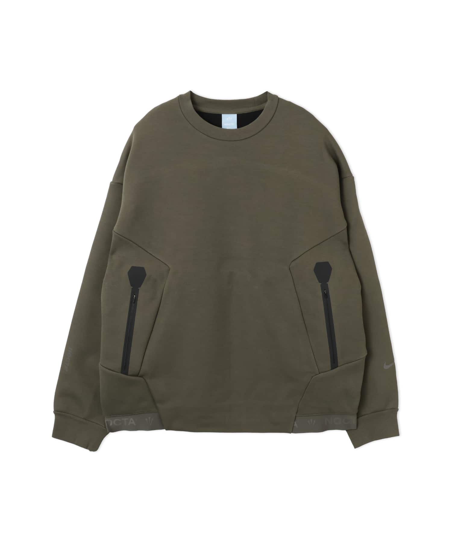 NIKE M NRG NOCTA TRAPEZOID CUT CREW OLIVEのメイン画像