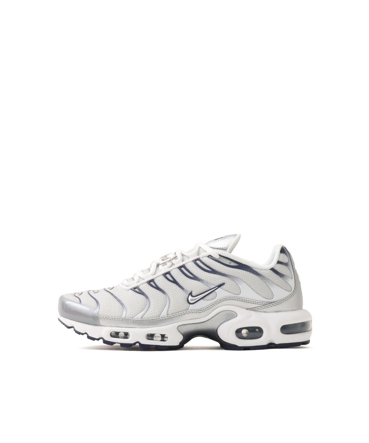 NIKE WMNS AIR MAX PLUS WHITE/METALLIC SILVER-ASHEN SLATEのメイン画像
