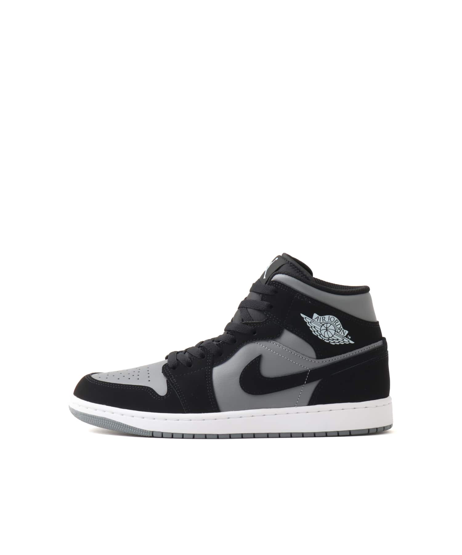 JORDAN BRAND AIR JORDAN 1 MID BLACK/BLACK-COOL GREY-LT ARMORY BLUEのメイン画像