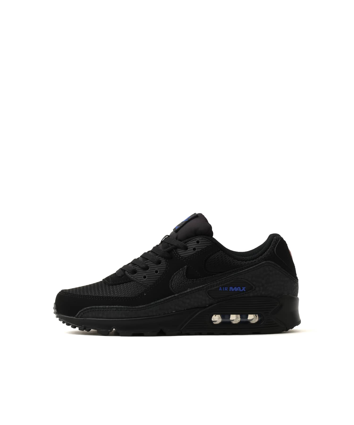 NIKE AIR MAX 90 BLACK/BLACK-DK SMOKE GREY-OLD ROYAL-GREY FOGのメイン画像