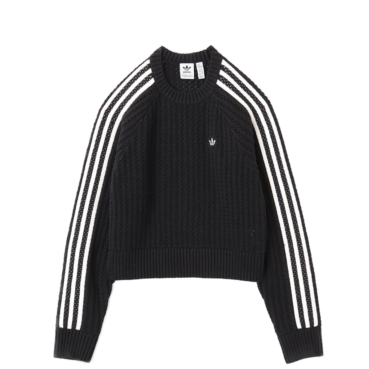 adidas ADICOLOR KNITTED CREW SWEATSHIRT ブラックのメイン画像