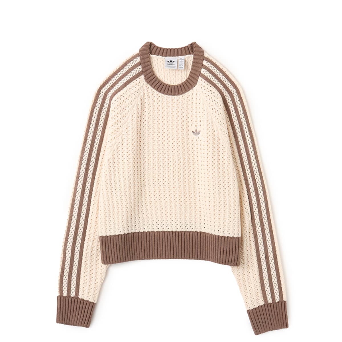 adidas ADICOLOR KNITTED CREW SWEATSHIRT ワンダーホワイトのメイン画像