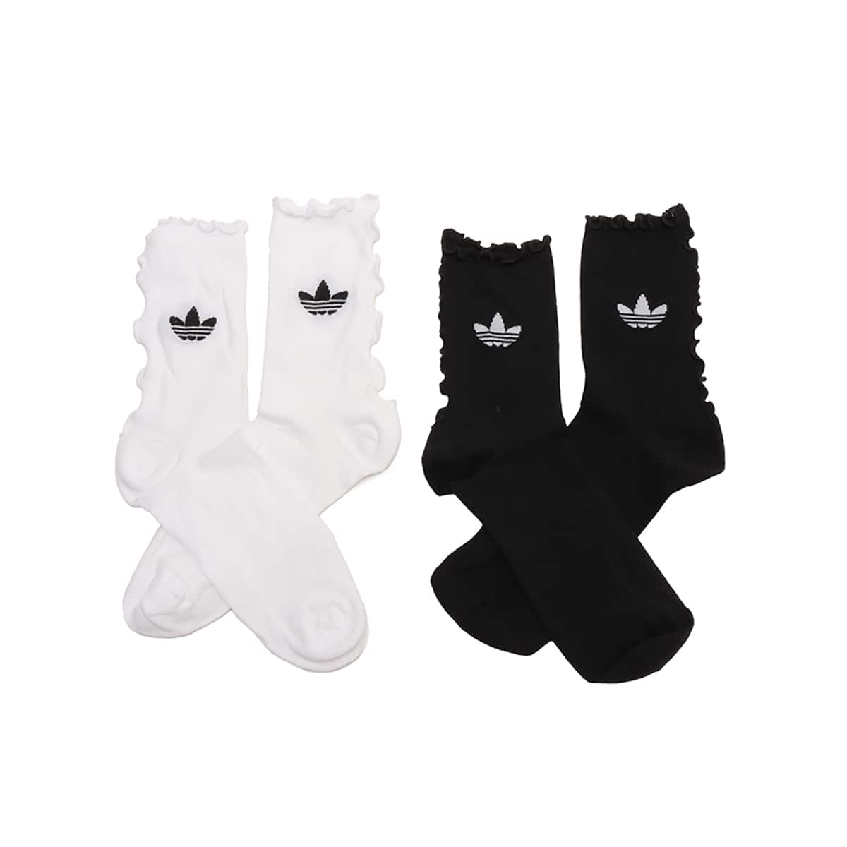 adidas RUFFLE SOCK 2P ホワイト/ブラックのメイン画像