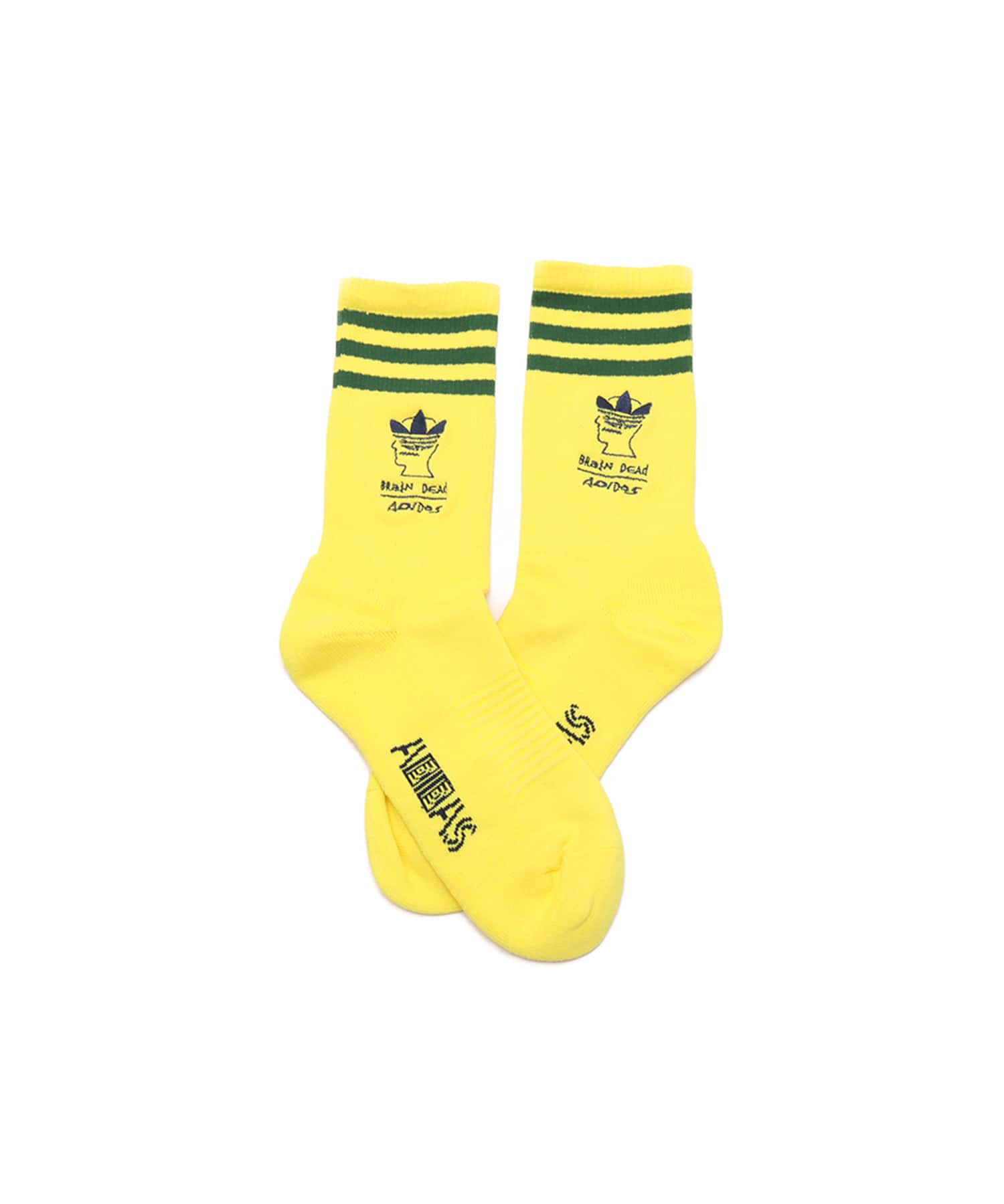 adidas BRAIN DEAD SOCK ブライトイエロー/アマゾングリーン