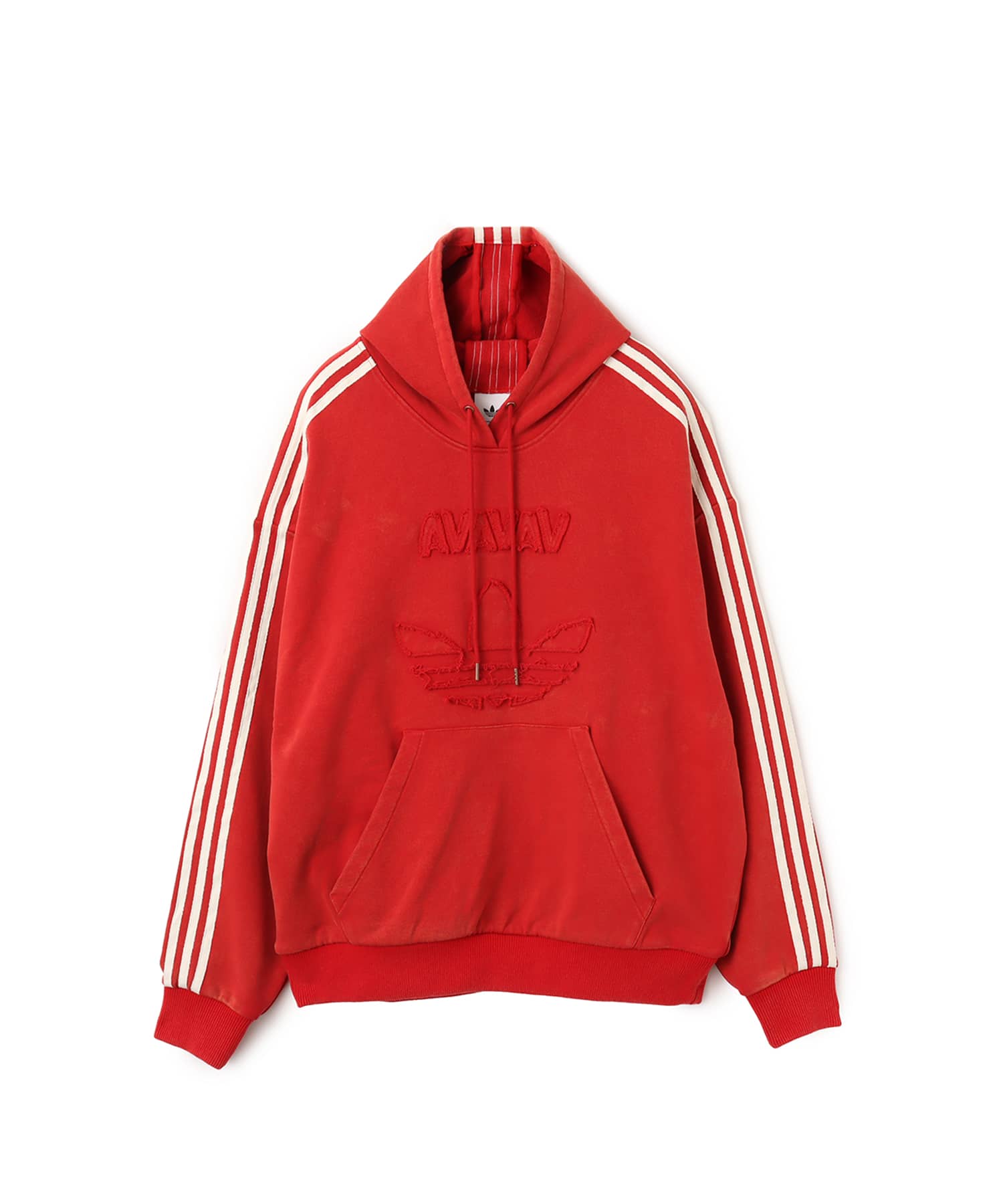 adidas by Avavav SHOULDERLESS HOODIE パワーレッドのメイン画像