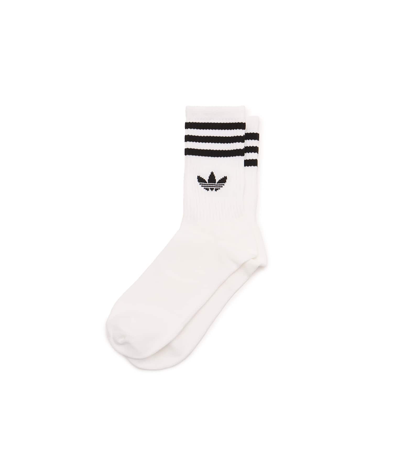adidas 3-STRIPES CREW SOCKS 3 PAIRS ホワイト/ホワイト/ホワイトのメイン画像