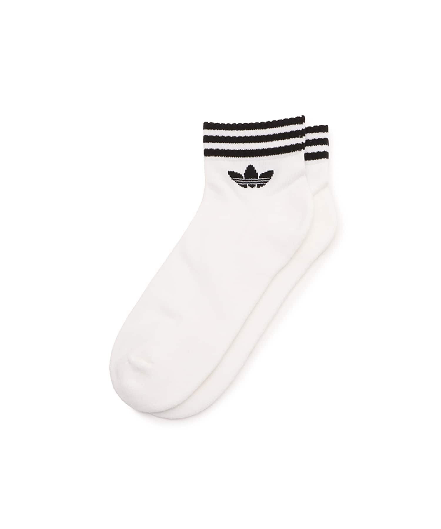 adidas 3-STRIPES ANKLE SOCKS 3 PAIRS ホワイト/ホワイト/ホワイトのメイン画像