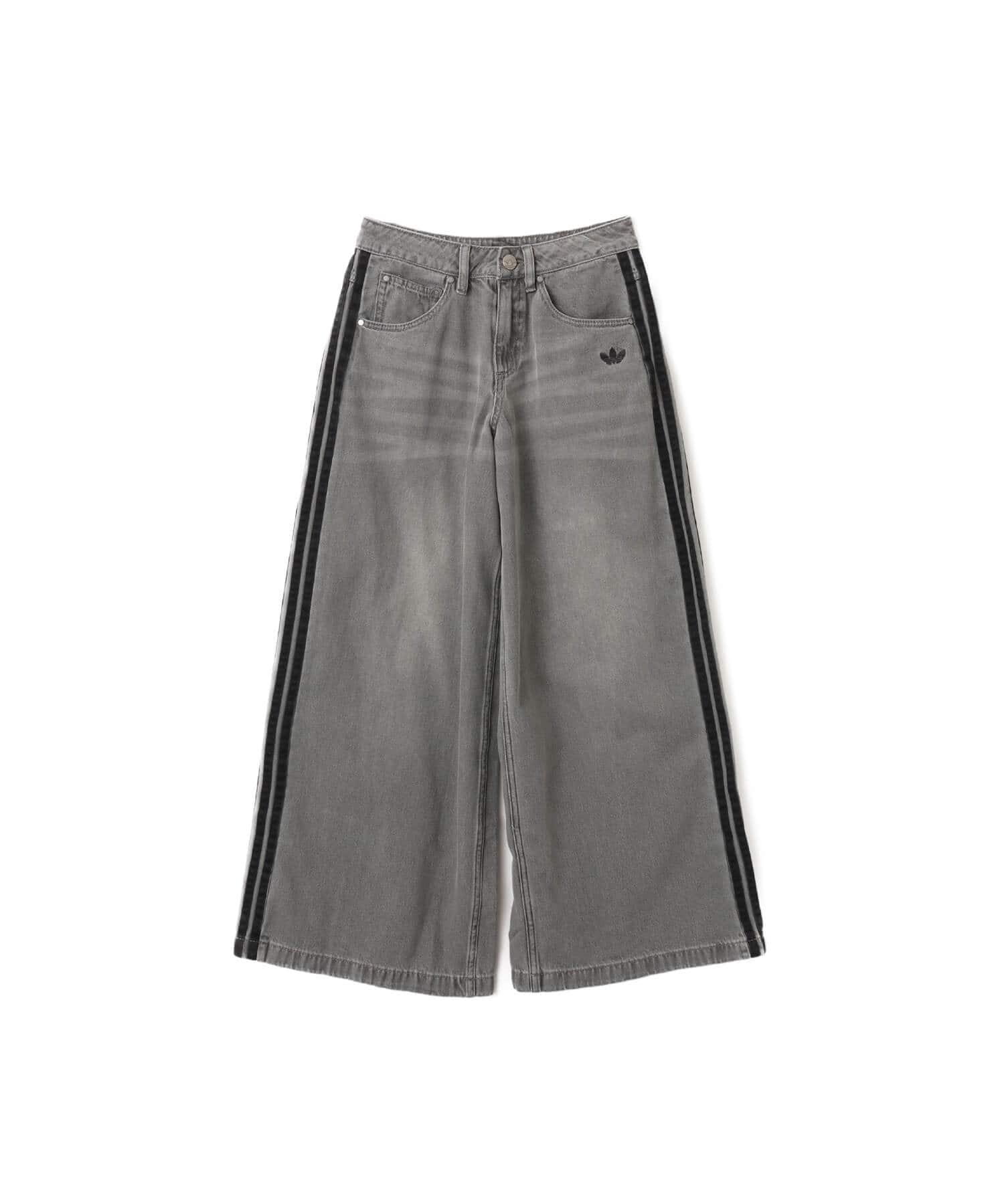 adidas ADICOLOR FIREBIRD OVERSIZED DENIM PANT ウォッシュドグレーデニムのメイン画像