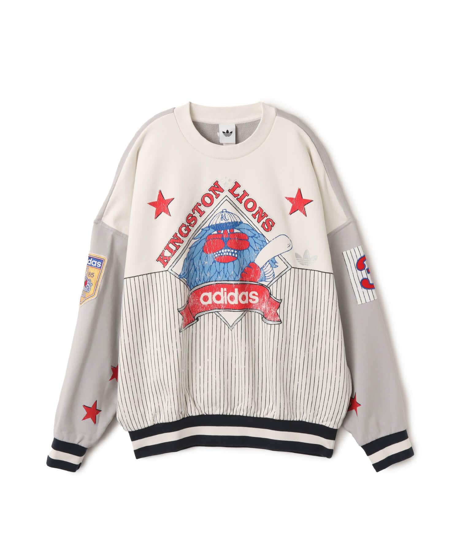 adidas ARCHIVE BASEBALL SWEATSHIRT グレーツー/クラウドホワイトのメイン画像