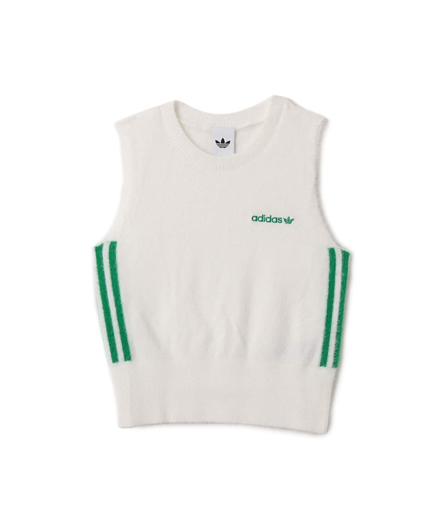 adidas FLUFFY KNITTED VEST オフホワイトのメイン画像