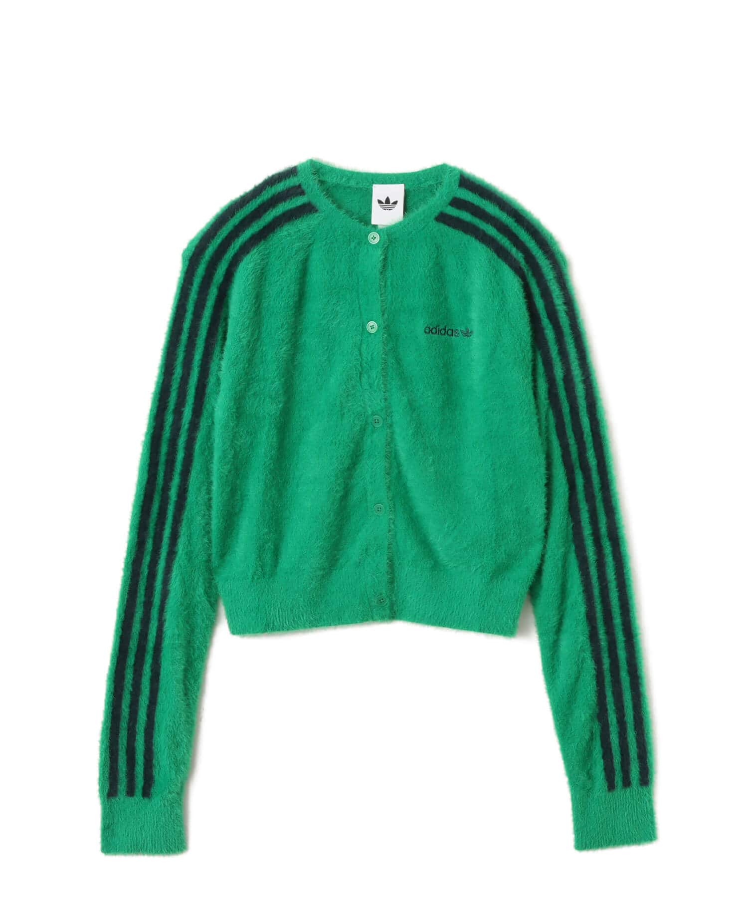 adidas FLUFFY KNITTED CARDIGAN グリーンのメイン画像
