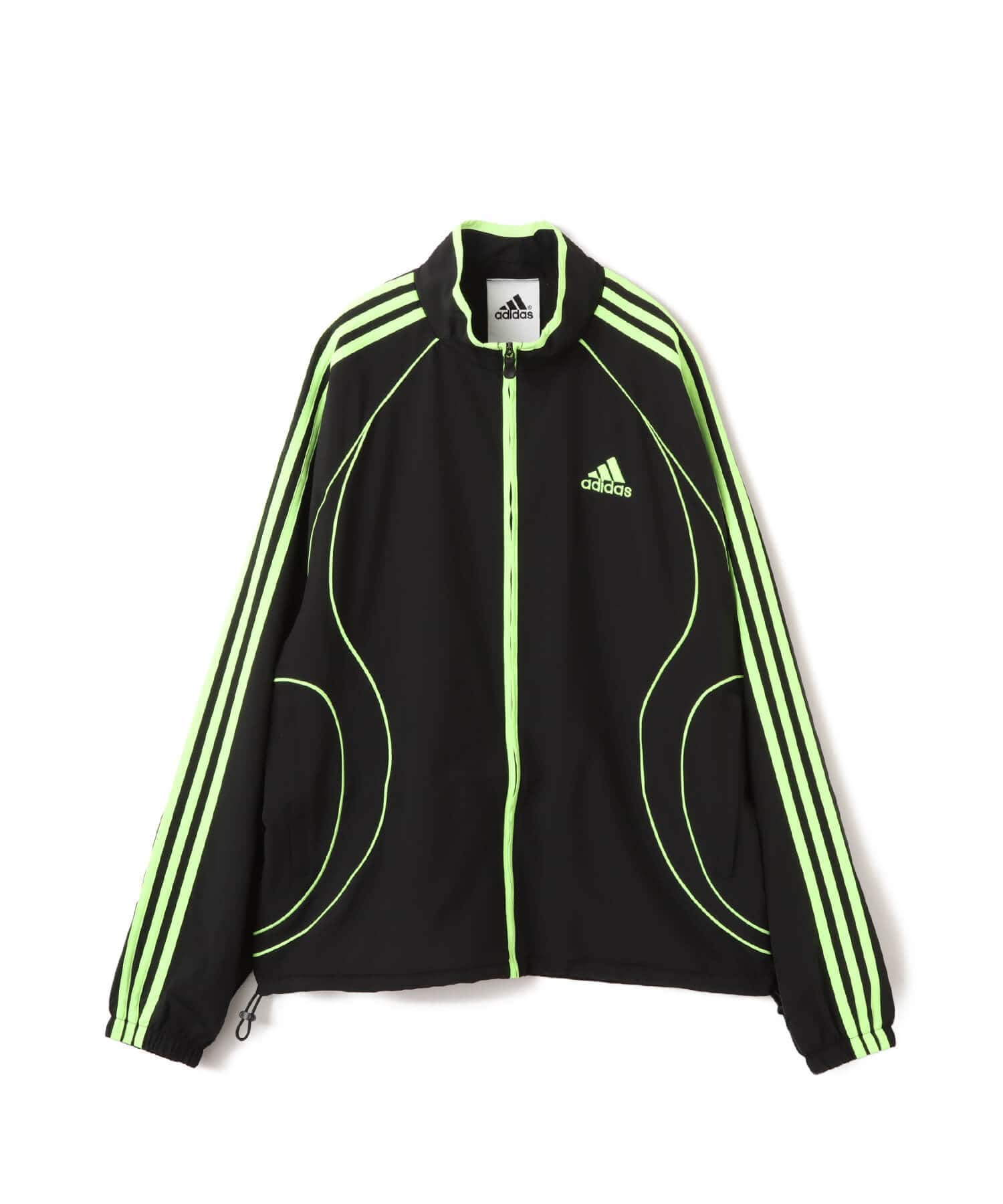 adidas TEAMGEIST ADICOLOR TRACK TOP ブラック/シグナルグリーンのメイン画像
