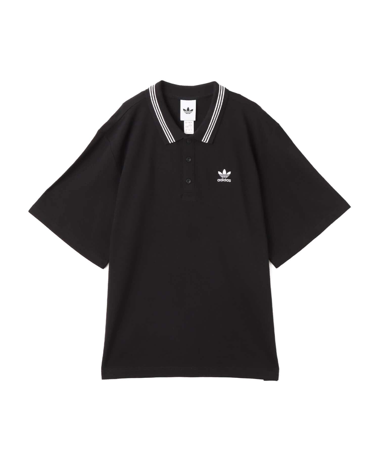 adidas LOOSE POLO ブラック/ホワイトのメイン画像