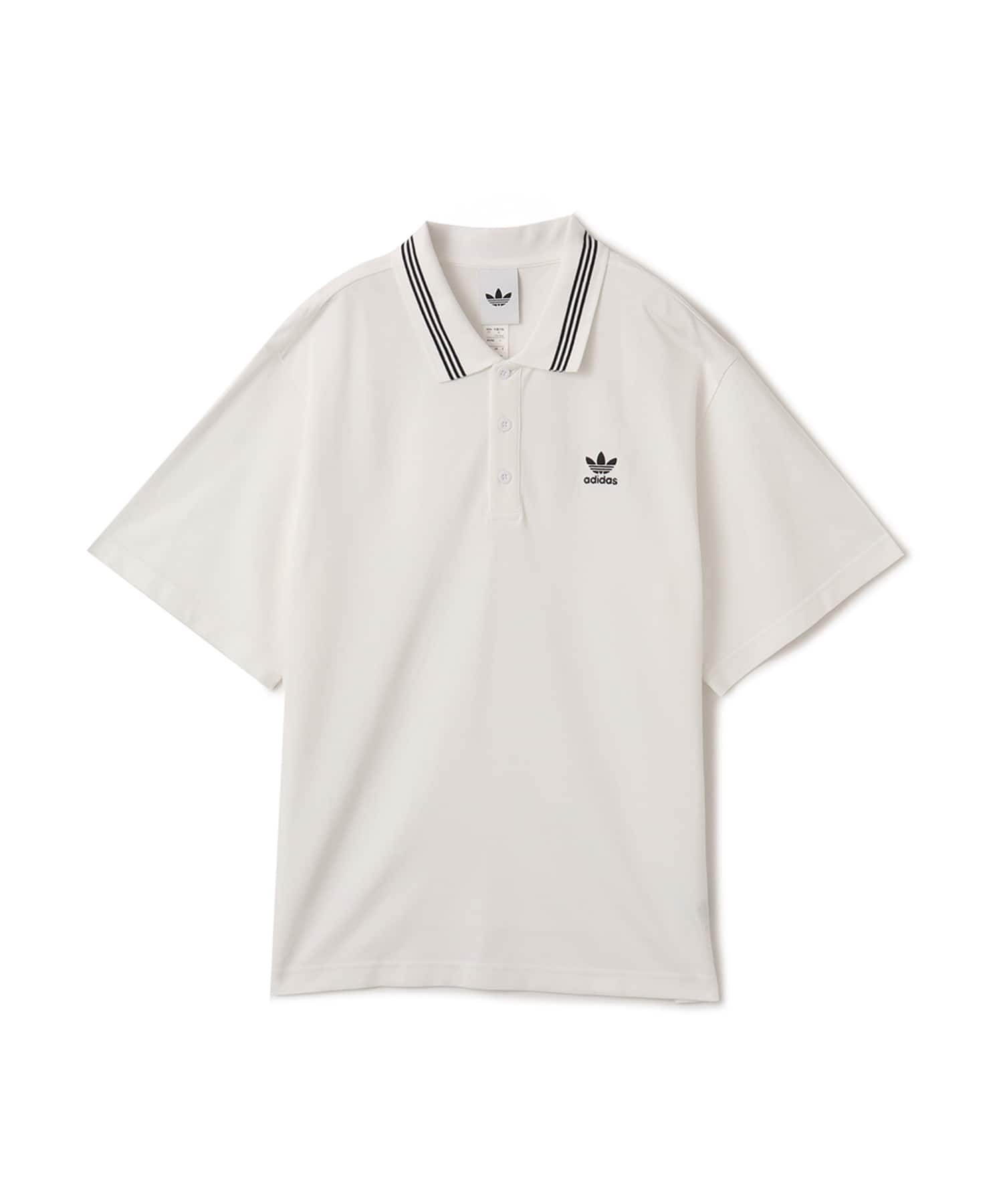 adidas LOOSE POLO ホワイト/ブラックのメイン画像