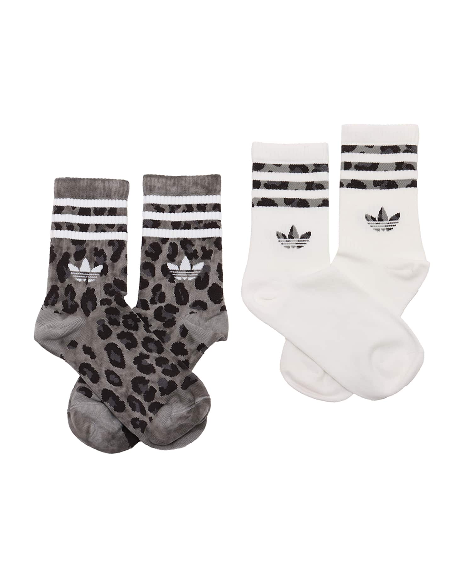 adidas LEOPARD CREW SOCKS 2 PAIRS カーボン/ブラックのメイン画像
