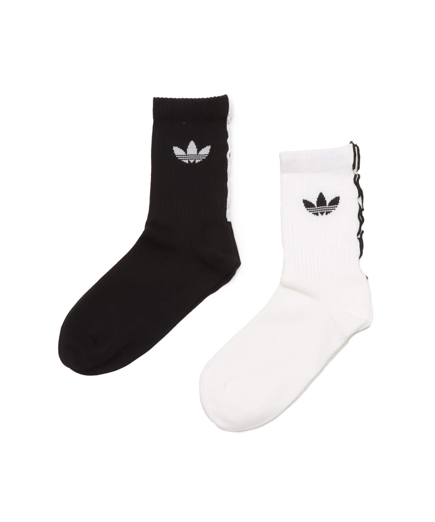 adidas RUFFLE CREW SOCKS 2 PAIRS ホワイト/ブラックのメイン画像