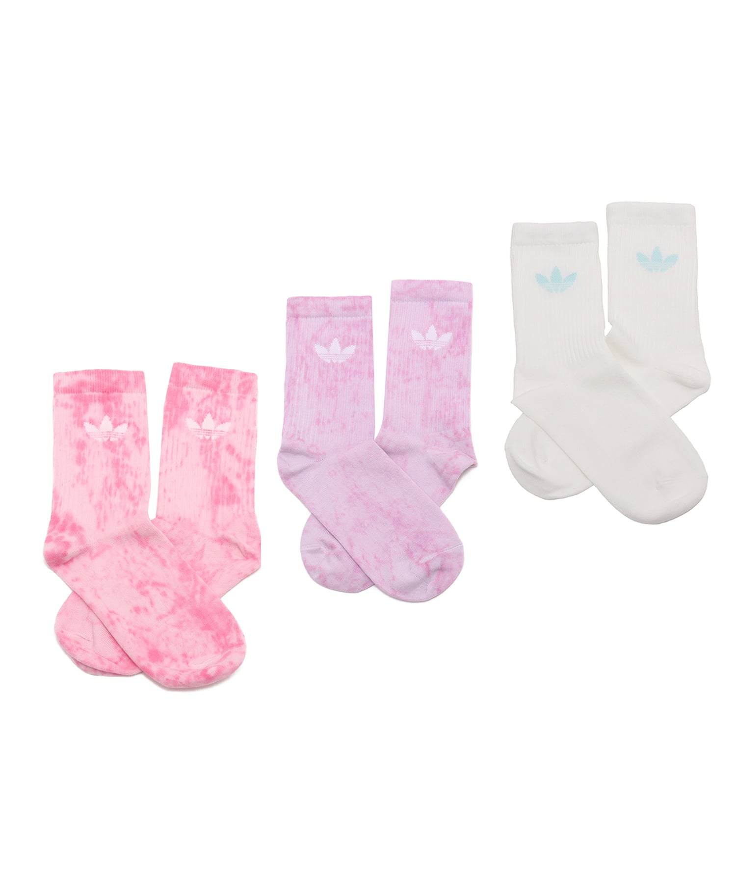 adidas TIE DYE CREW SOCKS 3 PAIRS ブリスピンク/ブリスライラック/ホワイトのメイン画像