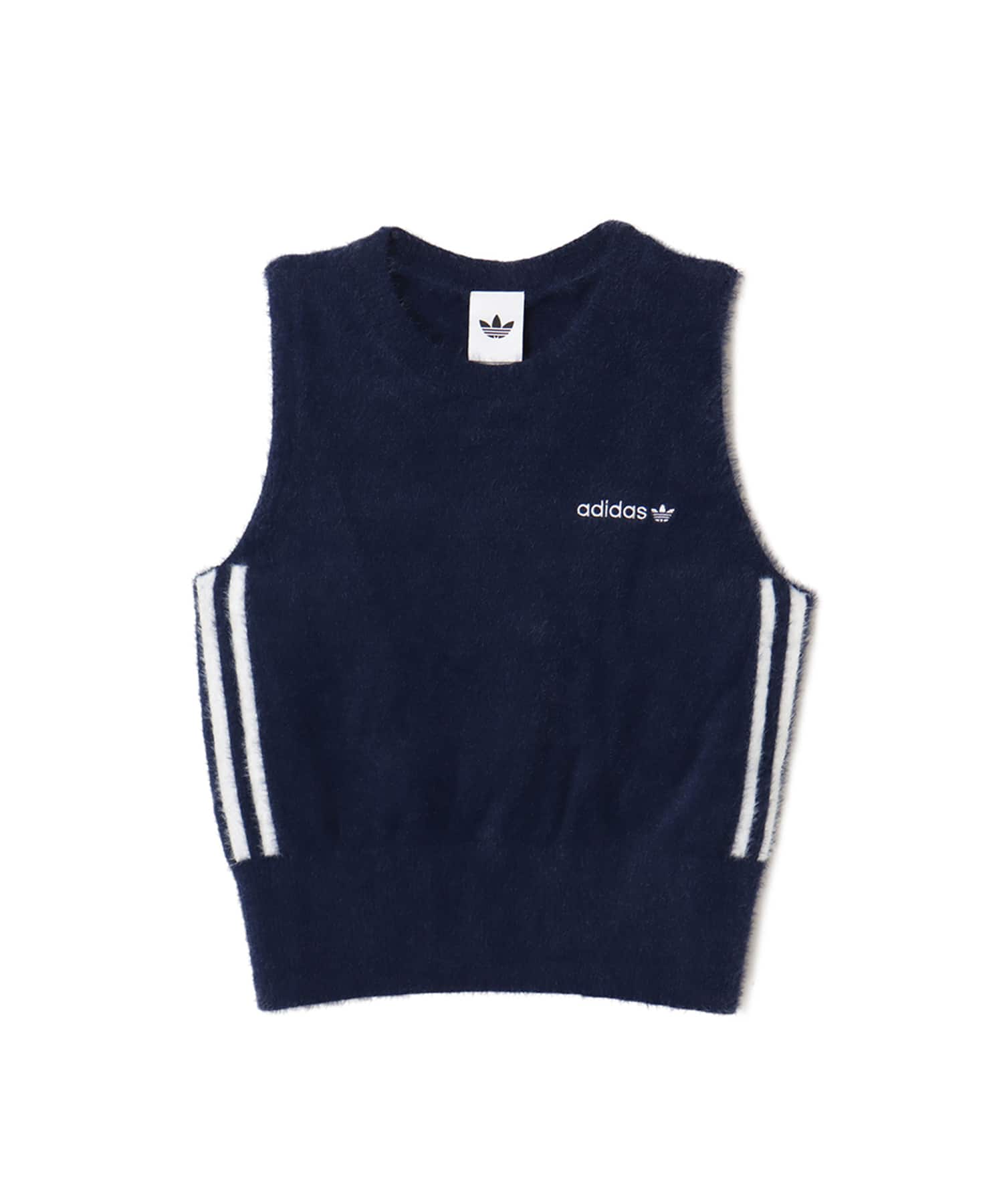 adidas FLUFFY KNITTED VEST ナイトインディゴ/オフホワイトのメイン画像