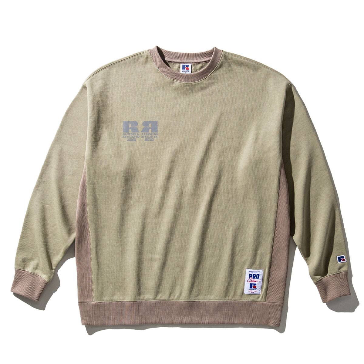 RUSSELL ATHLETIC × Kinetics REFLECTIVE CREW SWEAT KHAKI 22SS-I