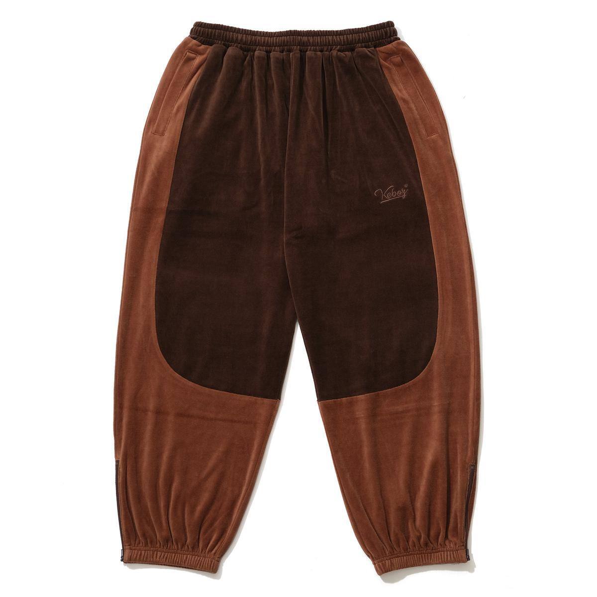 KEBOZ VELOUR TRACK PANTS BROWN 23FA-I