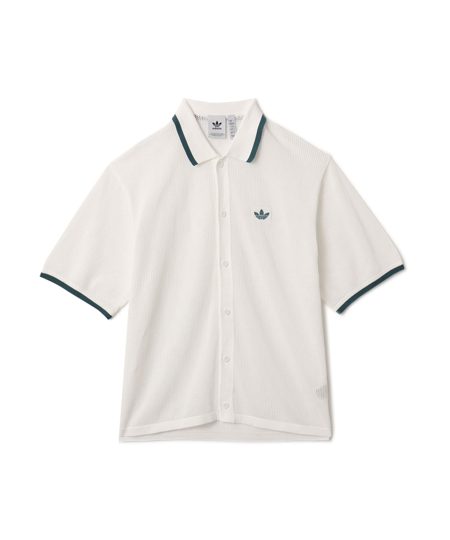 adidas KNITTED SHIRT ワンダーホワイトのメイン画像